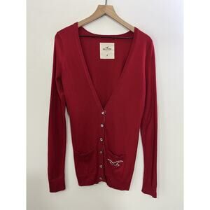 Y2K 90s Academia Grandpa Cardigan Sweater M Bella Coquette Minimalist Preppy Red